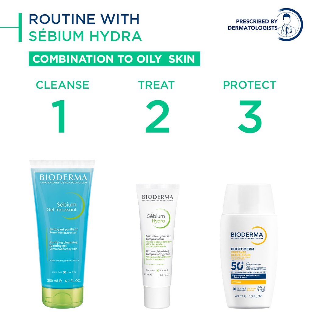 Bioderma Sebium Hydra Nourishing and Ultra-moisturizing Compensating Care for Ultra-drying Acne Treatments - 40 ml