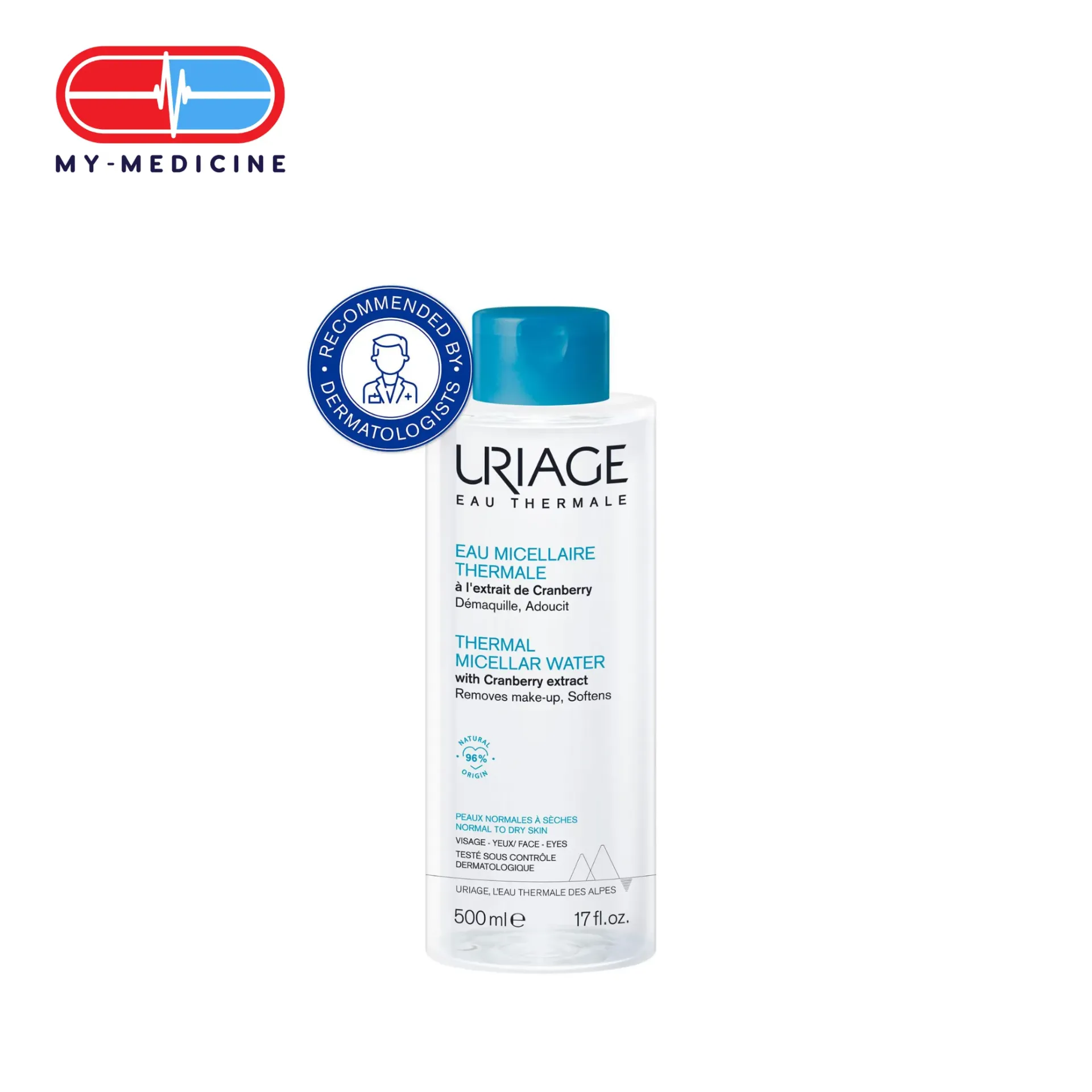 Uriage Thermal Micellar Water Normal to Dry Skin 500 ml Exp Date 3/27