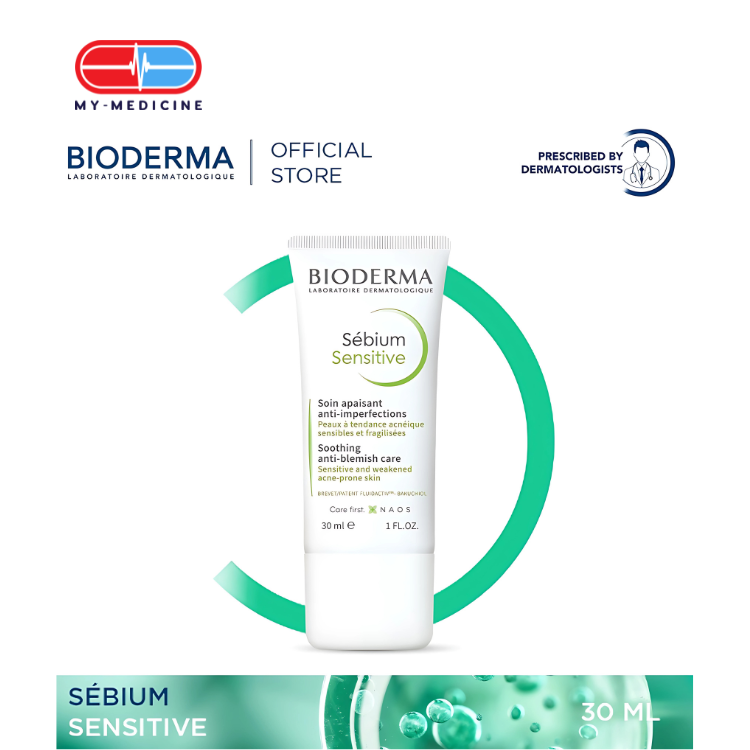 Bioderma Sebium Sensitive Soothing Acne Moisturiser (Acne-Prone Skin) - 30 ml