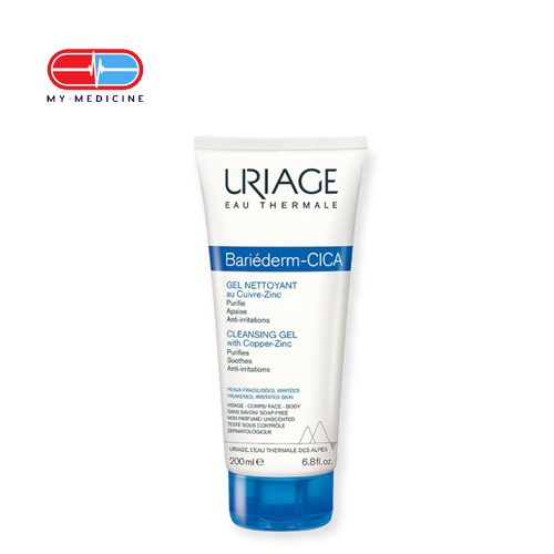 Uriage Bariederm Cleansing Cica-Gel for Weakend, Irritated Skin 200 ml (Waiting time 2-3 days)