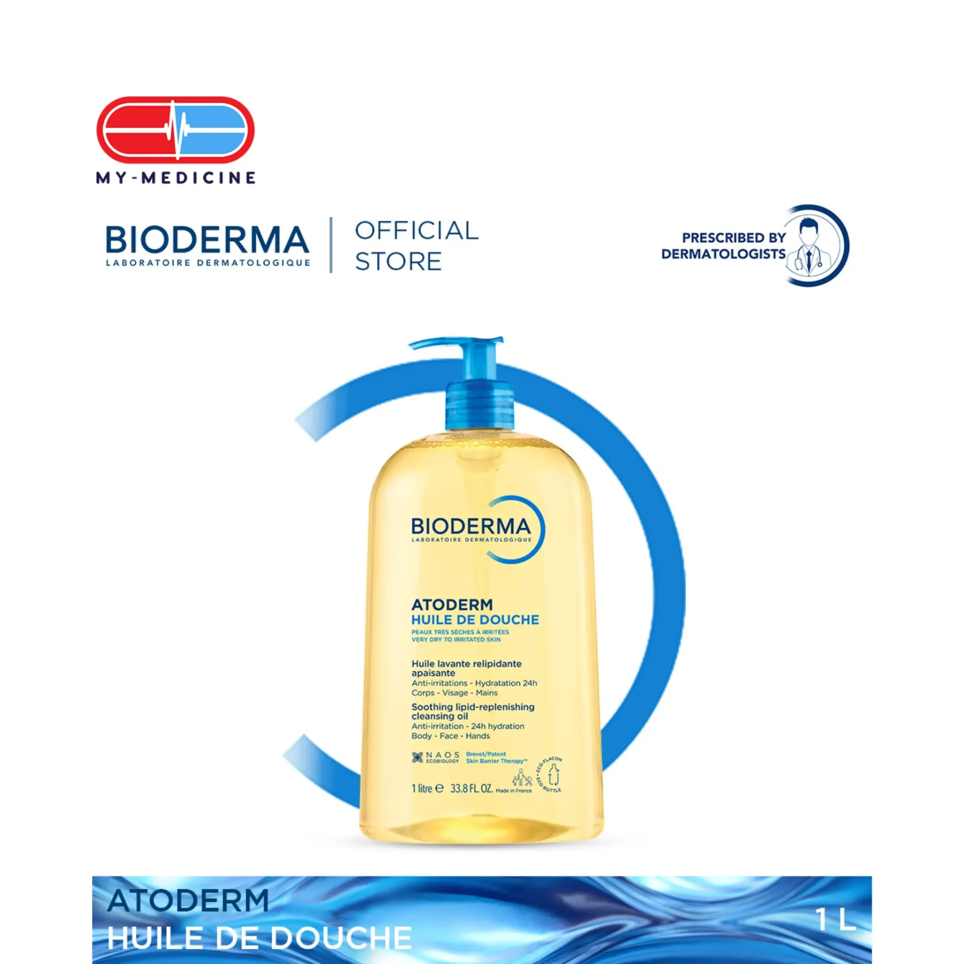 Bioderma Atoderm Huile De Douche 1L (Expiry- Aug/2026)